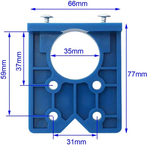 Miniatura 4 de Taladro de plantilla de bisagra, juego de herramientas de perforación ocultas de 1.378 in, muebles de madera para puerta, ventana, carpintería