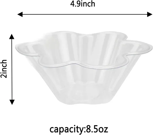 Miniatura 2 de Paquete de 200 tazones de plástico para helado de 8.5 onzas, cuencos de plástico transparente para postre para helado, aperitivos, frutas, ensalada