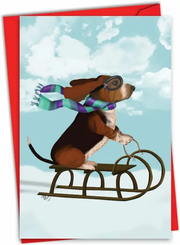 Miniatura 11 de The Best Card Company - Tarjeta de felicitación de Feliz Navidad con sobre (4.63 x 6.75 pulgadas) - Canine Antics C3194GXSG