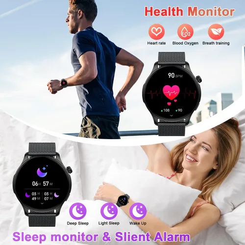 Miniatura 3 de Reloj Inteligente para Hombres y Mujeres Fitness: Impermeable Hacer Responder Llamadas Relojes Digitales para Hombres Corriendo Podómetro Rastreador