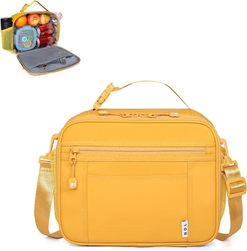 Miniatura 12 de NOL Bolsa de Almuerzo para Niños - Lonchera para niños de 3 años en adelante, reutilizable, aislada, con cierre de cremallera, asa de hebilla, Azul
