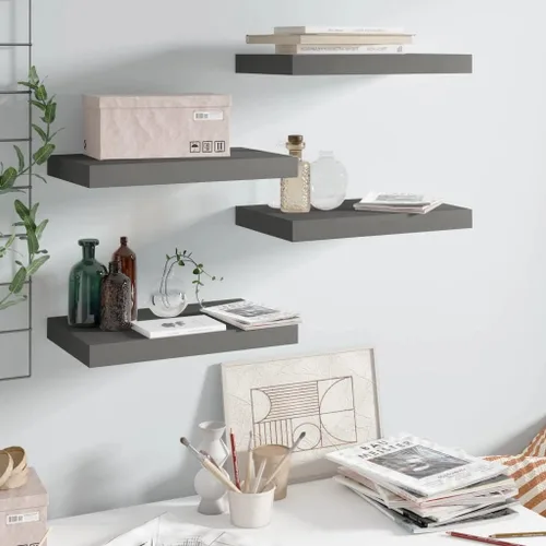 Miniatura 10 de Estantes flotantes de pared, juego de 4 estantes decorativos para montar en la pared, estante colgante con soportes invisibles para decoración