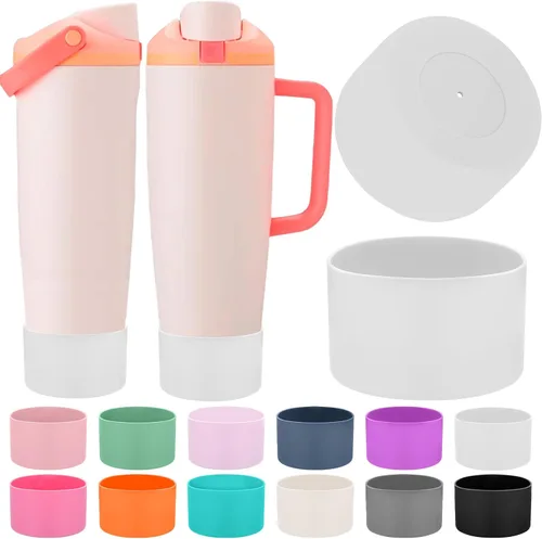 Miniatura 37 de Mity rain 2 piezas de botas protectoras de silicona para botellas y vasos FreeSip Sway de Owala de 30 oz y 40 oz - Accesorios para owala, mejora