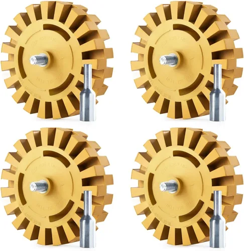 Miniatura 8 de CowboyBOB Removedor de Calcomanías Rueda Borradora Rueda Borradora de Goma para Taladro Remueve Rayas de Automóvil Cintas de Vinilo y Gráficos Kit