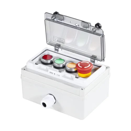 Miniatura 16 de Caja de botón de presión ip67 con botón de parada de emergencia, botón de cerradura, interruptor de llave de botón de presión con cubierta Botón