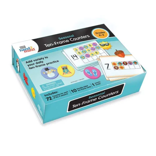 Miniatura 2 de hand2mind Contadores de matemáticas de diez marcos de temporada para niños, fichas de contador de matemáticas para contar y clasificar