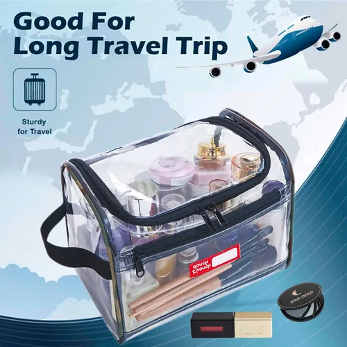 Miniatura 2 de Rough Enough - Neceser de maquillaje transparente grande, bolsa organizadora de cosméticos, bolsa con cremallera para accesorios de viaje