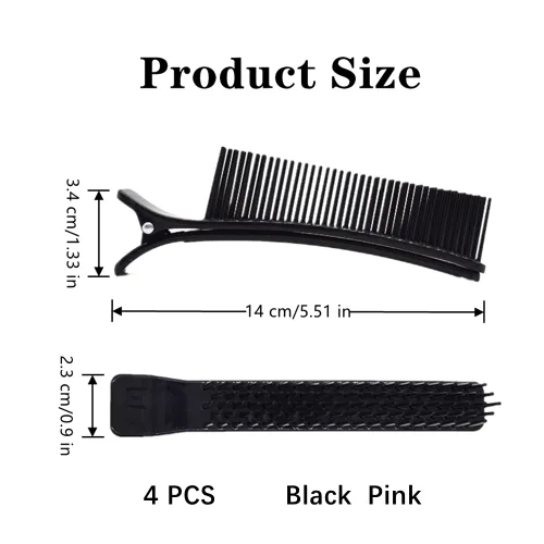 Miniatura 2 de Pinzas para el cabello para peinar, cortar y teñir, 4 pinzas antideslizantes para peine para uso en salón o en el hogar, accesorios de bricolaje