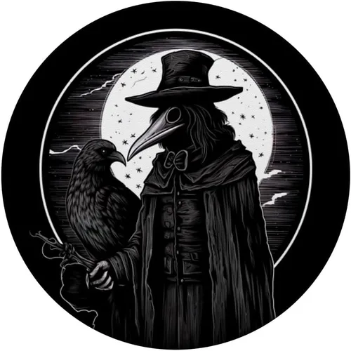 Miniatura 3 de Black Crow Death Plague Doctor Occult Aesthetic Raven Goth PopSockets PopGrip estándar
