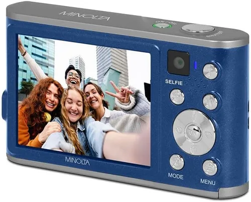 Miniatura 4 de Minolta Cámara digital de 48 MP con lente trasera para selfie, video 4K Ultra HD, pantalla LCD de 2.8 pulgadas, zoom digital 16X, enfoque Azul