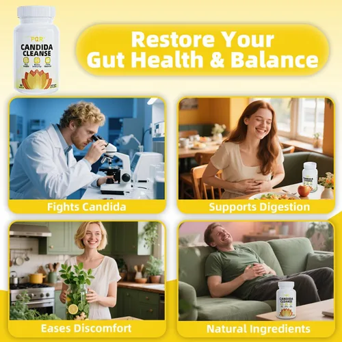 Miniatura 8 de PQR Candida Cleanse - Soporte intestinal y colon, fórmula herbaria natural, incluye hoja de orégano, ajenjo, nogal negro, ácido caprílico-1, 120