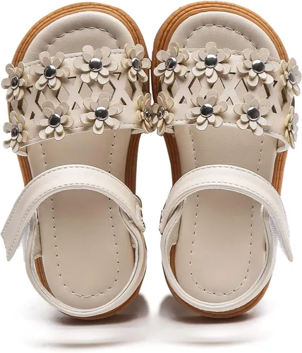 Miniatura 2 de Komfyea Sandalias planas de playa para niña, con puntera envolvente, con diseño de flores suaves