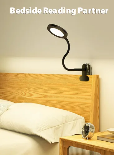 Miniatura 6 de Luces de lectura infinitas regulables para libros en cabecero de cama, lámpara de lectura con clip de control táctil de 450 lúmenes, cuidado