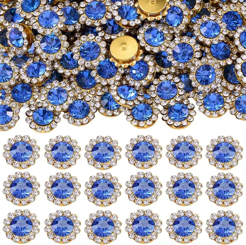 Miniatura 24 de 160 diamantes de imitación para coser de 0.472 pulgadas, base de metal, diamantes de imitación para coser en ropa, zapatos, aretes, cinturón