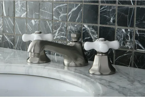Miniatura 5 de Kingston Brass KS4468PX - Grifo de baño extendido de 8 pulgadas, níquel cepillado Cromo pulido