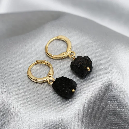 Miniatura 61 de Gempires Handmade Gemstone Hoop Earrings Raw Crystal Dangle Jewelry Hypoallergenic Gold Plated Lightweight Elegant Jewelry Gifts For Women