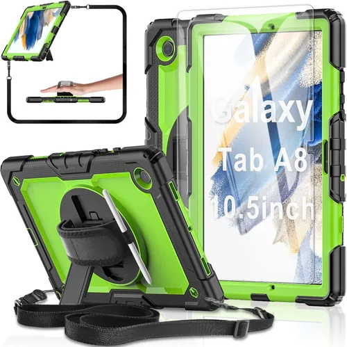 Miniatura 10 de Funda protectora para Samsung Galaxy Tab A7 Lite de 8.7 pulgadas 2021 (SM-T220/T225), con protector de pantalla, correa de mano, soporte para Negro