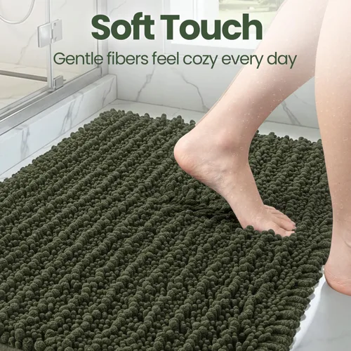 Miniatura 8 de DEXI - Alfombra de baño de 16 x 24 pulgadas, super suave y gruesa de felpilla absorbente, antideslizante, lavable a máquina, de microfibra esponjosa
