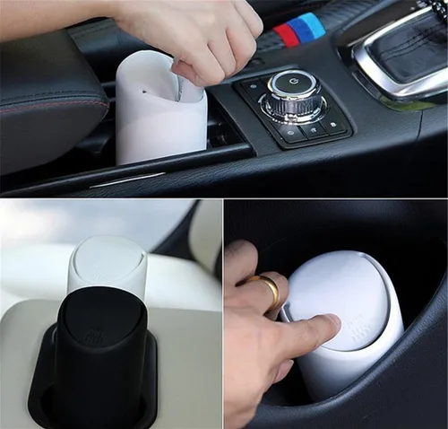 Miniatura 3 de Basurero de basura para automóvil, almacenamiento de residuos automotrices, oficina, hogar, contenedor de basura para portavasos, puertas, gel