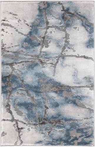 Miniatura 2 de SAFAVIEH Craft Collection Alfombra de Acento - 2' x 3', Gris y Azul, Diseño Contemporáneo, Resistente a las Manchas, Ideal para Áreas de Alto