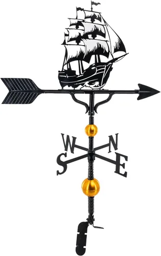 Montague Metal Products - Veleta de barco pirata de lujo - Veleta de barco - Veleta de metal hecha a mano - 14 colores de adorno disponibles -