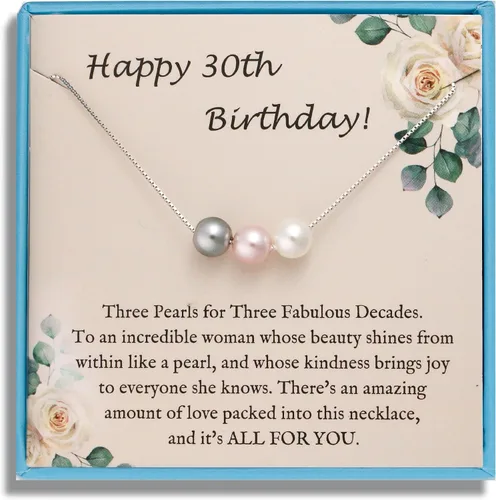Miniatura 42 de Sereney Regalos de cumpleaños para niñas y mujeres, collar de perlas de plata esterlina como regalo de cumpleaños de 7, 9, 10, 11, 13, 15, 16, 18