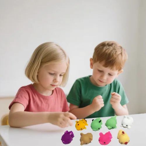 Miniatura 3 de Giant Mochi Squishy Paquete de 8 adorables animales suaves y esponjosos, juguete para aliviar el estrés, recuerdo de fiesta para niños