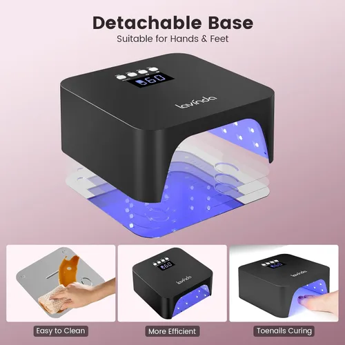 Miniatura 6 de Lavinda Luz UV para Uñas de Gel, Lámpara de Uñas UV LED Profesional 2X Más Rápida Curado Secador de Uñas Luz de Uñas Compatible con Todos los Tipos