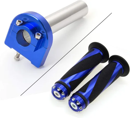 Krace - Agarraderas de mano para motocicleta de 7/8 pulgadas con tubo de acelerador anodizado CNC de giro rápido, control de palanca motorizado para