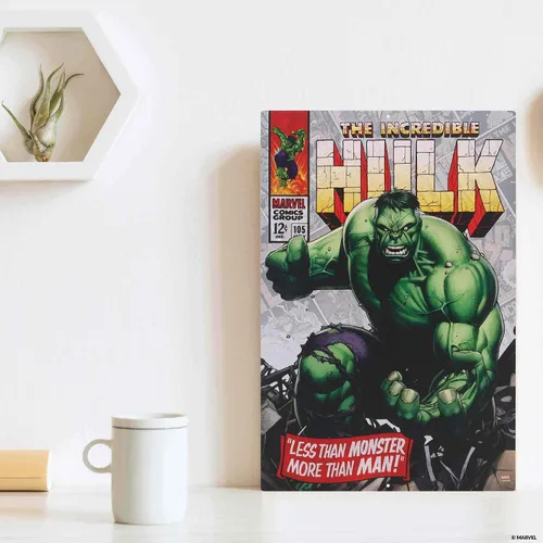 Miniatura 5 de Open Road Brands Marvel The Incredible Hulk - Cartel de metal con cubierta de cómic – La increíble decoración de pared de Hulk para cueva de hombre