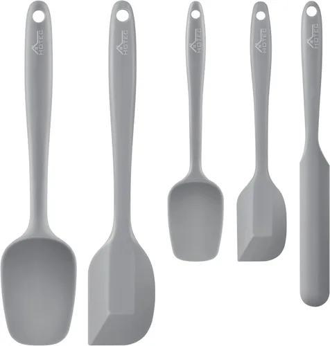 HOTEC Juego de espátulas de goma de silicona resistentes al calor de 600 ℉, sin BPA, espátulas de cocina, para hornear, mezclar para utensilios de