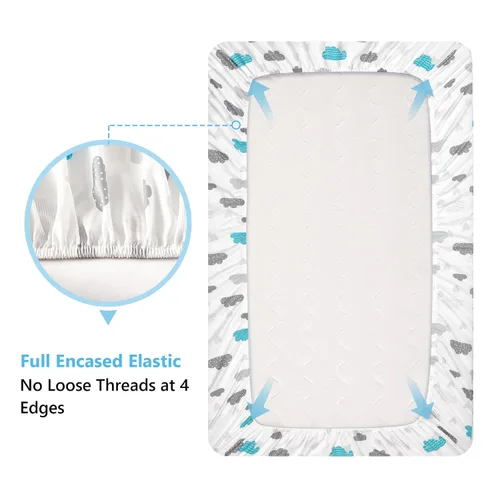 Miniatura 4 de TILLYOU Sábanas para cuna de bebé para niños y niñas, sábanas súper suaves para cama de niño pequeño, paquete de 2 sábanas para colchón estándar