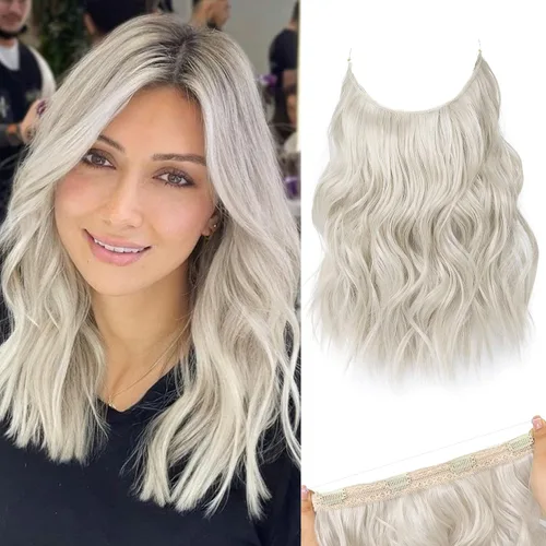 Miniatura 38 de REECHO Extensiones de cabello con alambre invisible con trama de encaje más delgada y suave