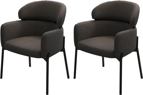 Miniatura 10 de Sillas de cocina de comedor con lino de algodón, juego de sillas de comedor con cojines, silla de sala de estar con almohadilla antideslizante