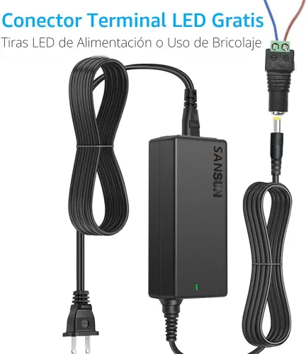 Miniatura 6 de Fuente de alimentación de 12 V 5 A, CA 120 V a CC 12 V convertidor de conector de 0.217 x 0.083 in, controlador LED de 12 voltios, adaptador