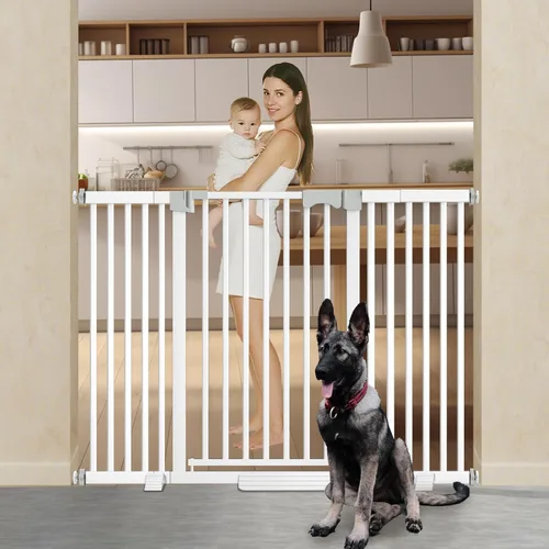 Miniatura 9 de Puerta de bebé extra alta de 41 pulgadas para perros grandes y mascotas en interiores, sin saltar, 30-40.9 pulgadas de ancho, puerta resistente