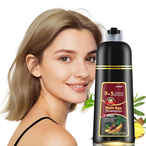 leorx Champú de tinte para el cabello, 3 En 1 Color Miel Claro Champú Tinte para el Cabello Para Refrescar el Cabello Instantáneo Champú Para Light