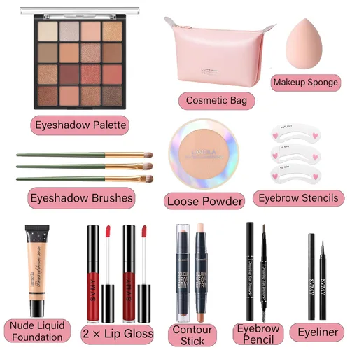 Miniatura 2 de Set de maquillaje para mujeres, kit completo de maquillaje para principiantes y profesionales, juego de maquillaje de viaje para adolescentes