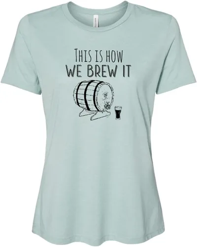 Miniatura 25 de Cute Women's Screen Printed Crew Neck Tee, Shirts With Sayings, Dusty Blue or Olive