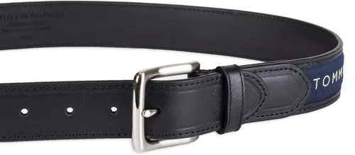 Miniatura 3 de Tommy Hilfiger - Cinturón de tela con incrustaciones de cinta para hombre, con hebilla de un solo diente
