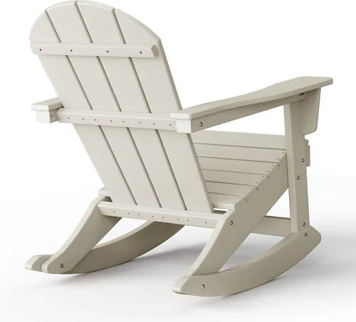 Miniatura 47 de WestinTrends Silla mecedora Malibu de poliéster para exterior/patio Adirondack, Negra