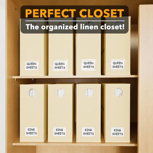 Miniatura 5 de SpaceAid Paquete de 8 Organizadores y Almacenamiento de Sábanas de Cama, Organizador de Sábanas Plegable para Armario de Ropa Blanca, Carpeta Beige