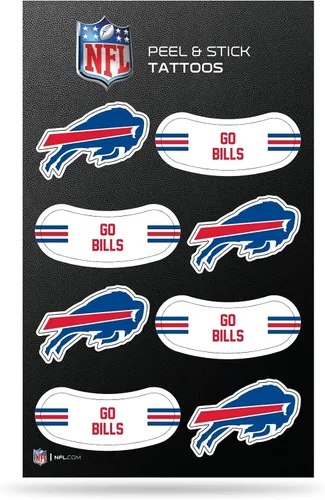 Rico Industries NFL Footbal Peel & Stick Temporary Tattoos - Eye Black - Game Day Approved!