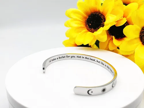 Miniatura 135 de Pulseras inspiradoras para mujer, joyería de acero inoxidable, con refranes, pulsera motivacional con mensaje oculto, pulseras grabadas para mejor