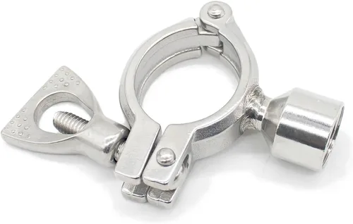 Miniatura 5 de RAHBI 0.748 in-4.016 in SS 304 abrazadera de tubo de acero inoxidable Soporte de tubo Soporte de tubo con BSP 1/2 "0.5 pulgadas rosca hembra pausada