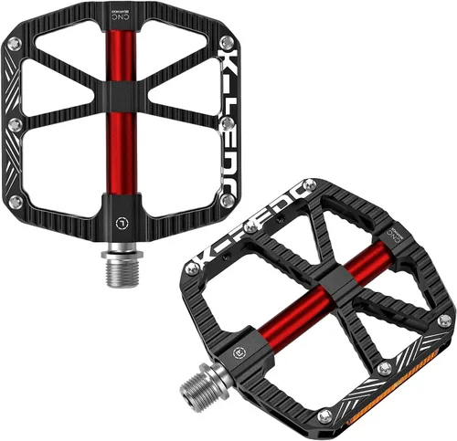 Miniatura 6 de Pedales de bicicleta de montaña MTB, plataforma plana, aleación de aluminio, antideslizante, 9/16 pulgadas, pedales de bicicleta de metal con 3