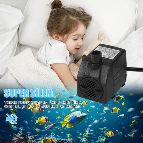 Miniatura 7 de Mini bomba de agua sumergible de 200 GPH (12 W, 800 L/H) para características de agua, acuarios, pecera, fuente de mesa, fuente para mascotas