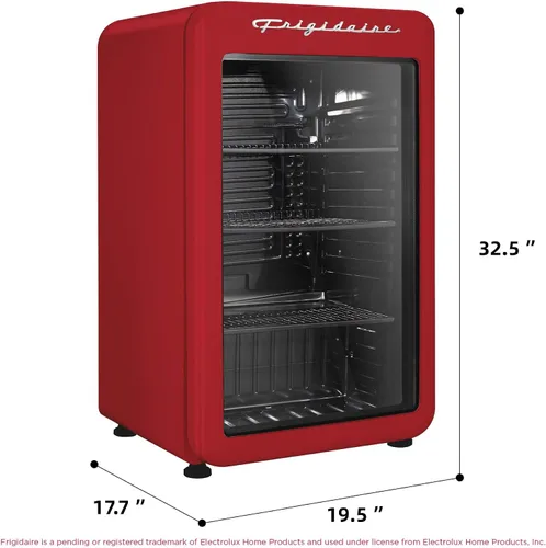 Miniatura 5 de Frigidaire Refrigerador compacto retro con puerta de vidrio, refrigerador de encimera de 3.2 pies cúbicos, esquinas redondeadas, premium