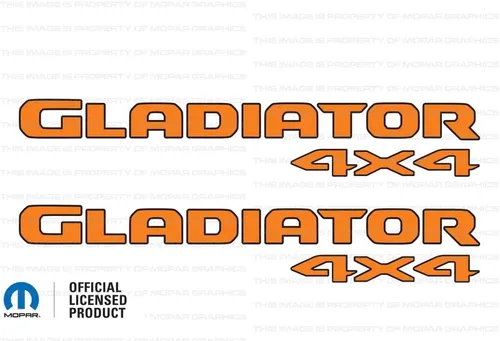 Miniatura 13 de Gladiator - Calcomanías gráficas para cabecera de 4 x 4 para Jeep Wrangler/Gladiator JL/JT (2019-2024) 392 bronce con contorno negro F392BO