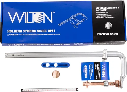 Miniatura 2 de Wilton Spark-Duty Abrazadera F regular, apertura de 20 pulgadas, garganta de 5-1/2 pulgadas, 2660 libras fuerza de sujeción (modelo 2400S-20C)